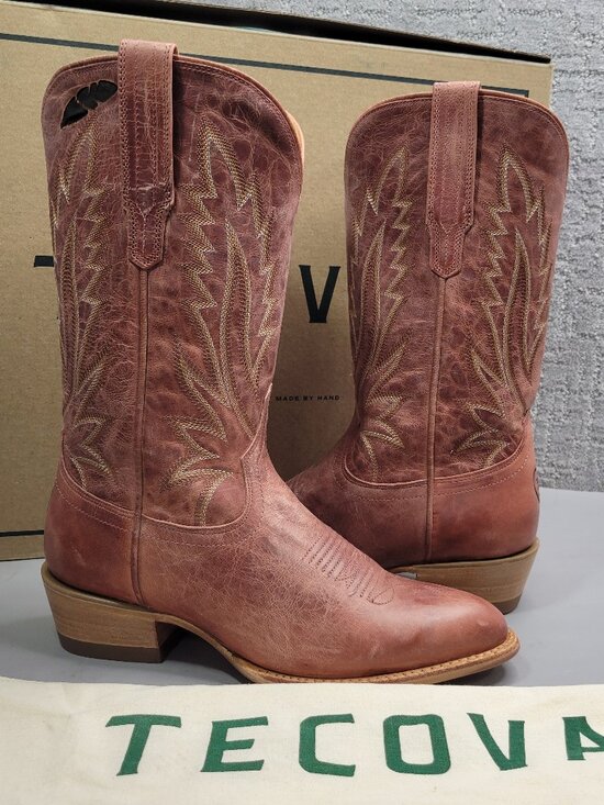 Tecovas Shoes - Tecovas the Jamie Women's Size US 8.5B Pink Frost Leather Cowgirl Boots